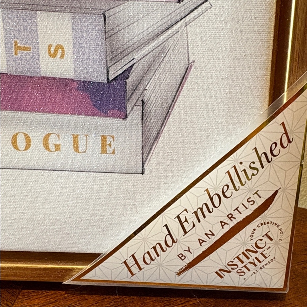 Fashion art  framed art canvas/fashion books cc bottle/flowers/wine gold frame - Picture 3 of 9